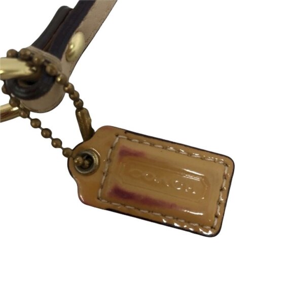 Coach Signature Jacquard Khaki Tan Crossbody bag long strap and Salmon lining - Picture 8 of 8